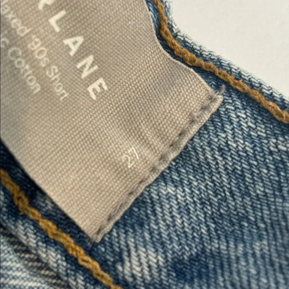 EVERLANE The Relaxed 90’s shorts button fly 5 pockets raw edge hem light blue 27 - Picture 11 of 16